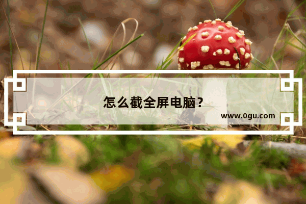 怎么截全屏电脑？
