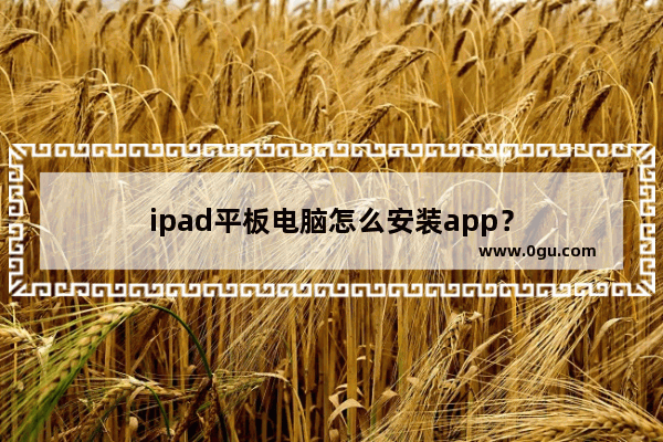 ipad平板电脑怎么安装app？