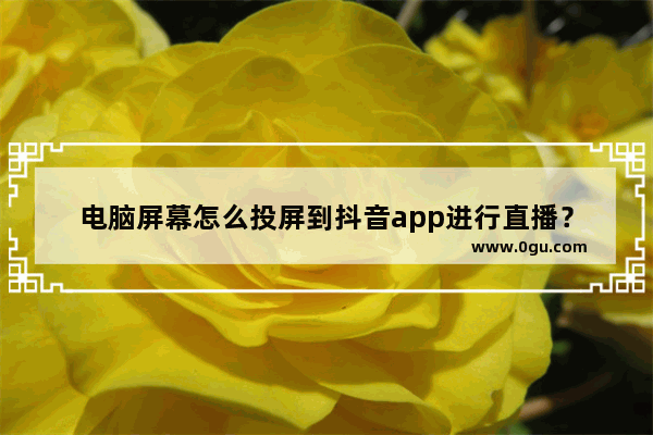 电脑屏幕怎么投屏到抖音app进行直播？