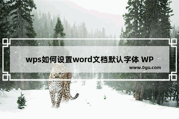 wps如何设置word文档默认字体 WPS Word设置默认字体不用每次都调整的方法教程
