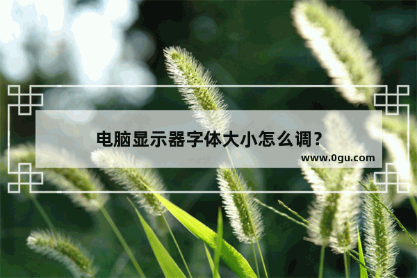 电脑显示器字体大小怎么调？