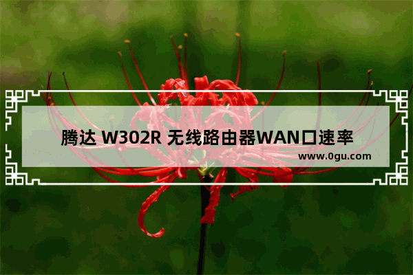 腾达 W302R 无线路由器WAN口速率更改方法