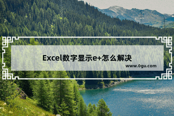 Excel数字显示e+怎么解决