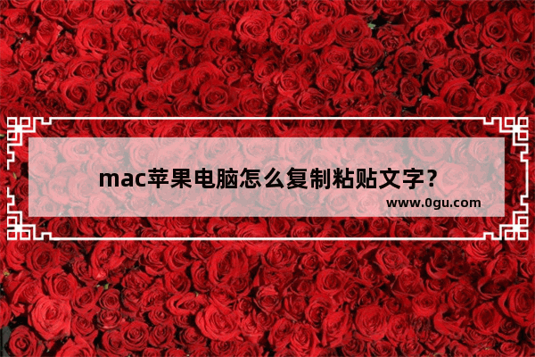 mac苹果电脑怎么复制粘贴文字？