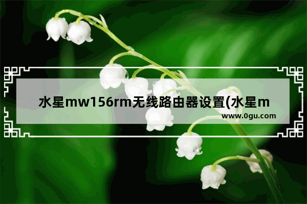 水星mw156rm无线路由器设置(水星mw155r路由器设置)