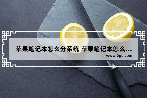 苹果笔记本怎么分系统 苹果笔记本怎么分系统和硬盘