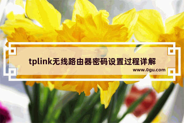 tplink无线路由器密码设置过程详解