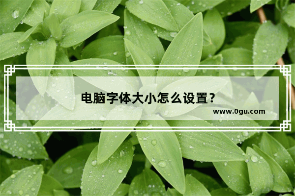 电脑字体大小怎么设置？