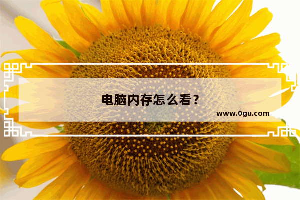 电脑内存怎么看？
