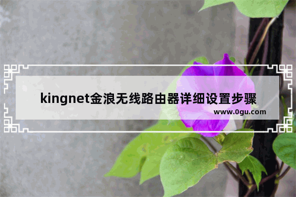 kingnet金浪无线路由器详细设置步骤