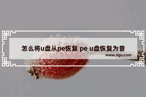 怎么将u盘从pe恢复 pe u盘恢复为普通u盘