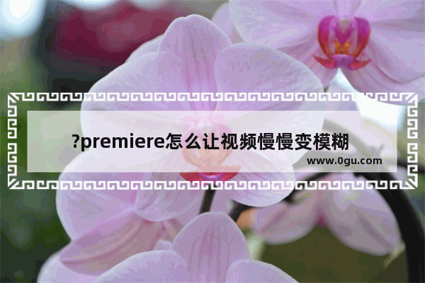 ?premiere怎么让视频慢慢变模糊 pr设置视频逐渐模糊的方法教程