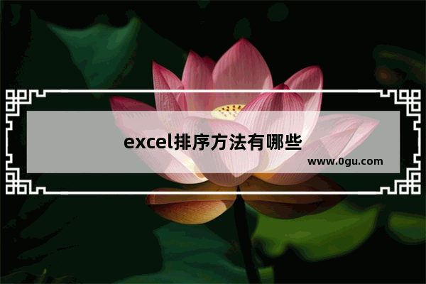 excel排序方法有哪些