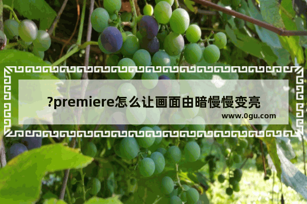 ?premiere怎么让画面由暗慢慢变亮 pr让画面逐渐出现的方法教程