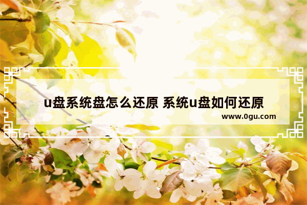 u盘系统盘怎么还原 系统u盘如何还原