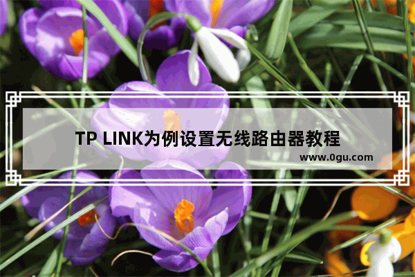 TP LINK为例设置无线路由器教程