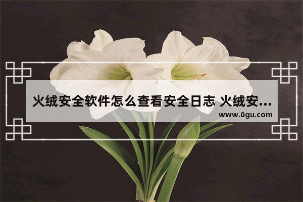 火绒安全软件怎么查看安全日志 火绒安全软件查看安全日志的方法