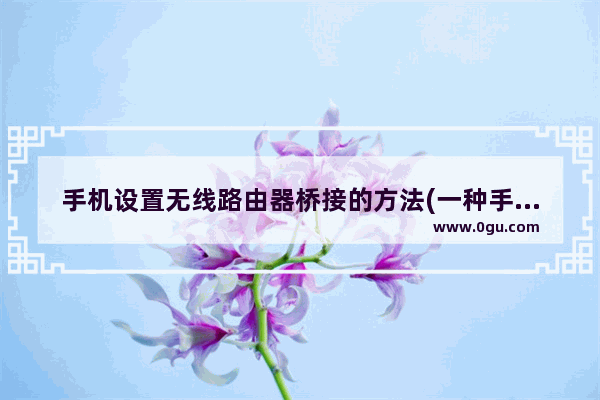 手机设置无线路由器桥接的方法(一种手机无线浏览器的设置方法)
