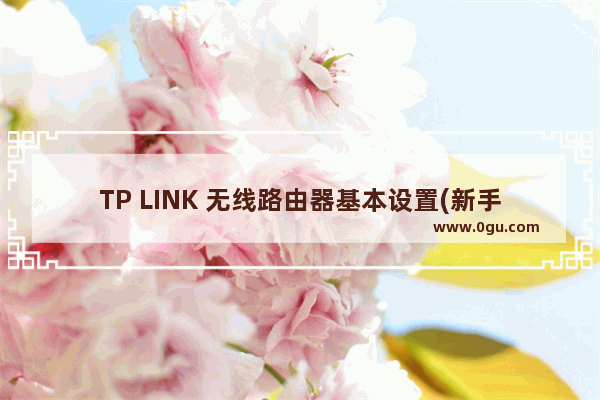 TP LINK 无线路由器基本设置(新手入门)