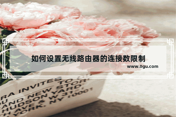 如何设置无线路由器的连接数限制