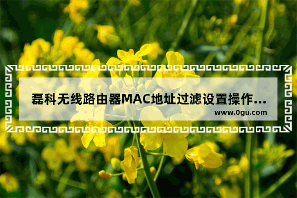 磊科无线路由器MAC地址过滤设置操作步骤