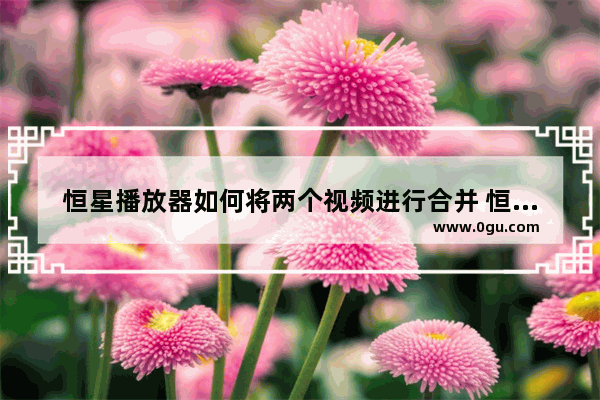 恒星播放器如何将两个视频进行合并 恒星播放器将两个视频进行合并的方法