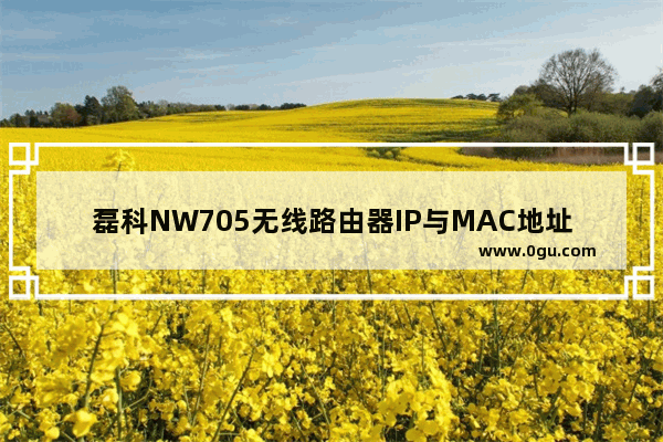 磊科NW705无线路由器IP与MAC地址绑定设置步骤