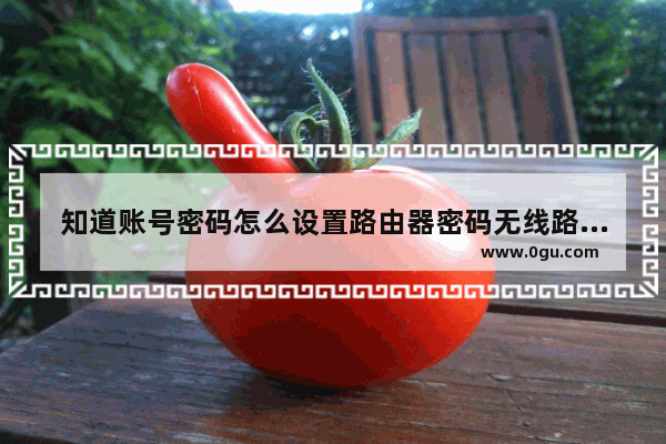 知道账号密码怎么设置路由器密码无线路由器如何设置帐号和密码