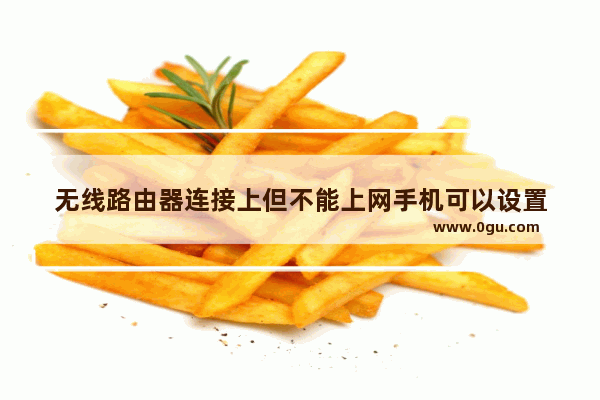 无线路由器连接上但不能上网手机可以设置