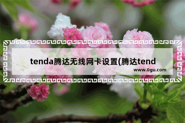 tenda腾达无线网卡设置(腾达tenda无线路由器怎么设置)