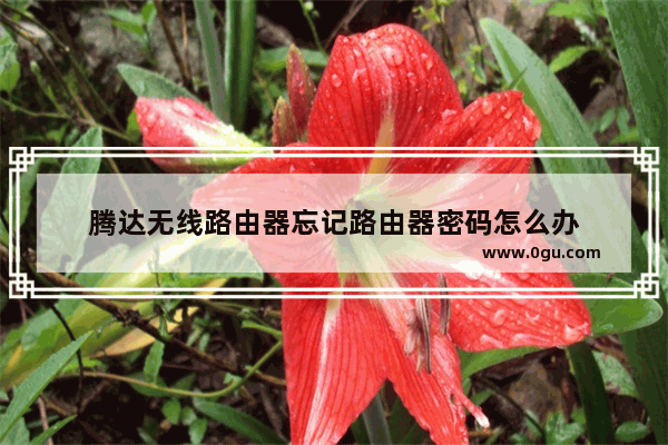 腾达无线路由器忘记路由器密码怎么办