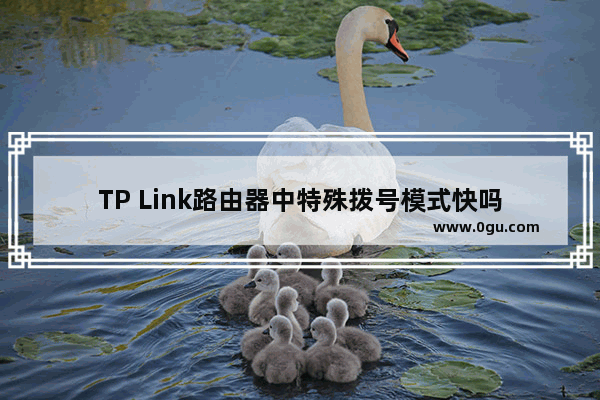 TP Link路由器中特殊拨号模式快吗