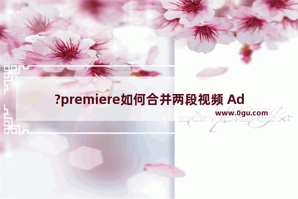 ?premiere如何合并两段视频 Adobe premiere合并两段视频的方法教程