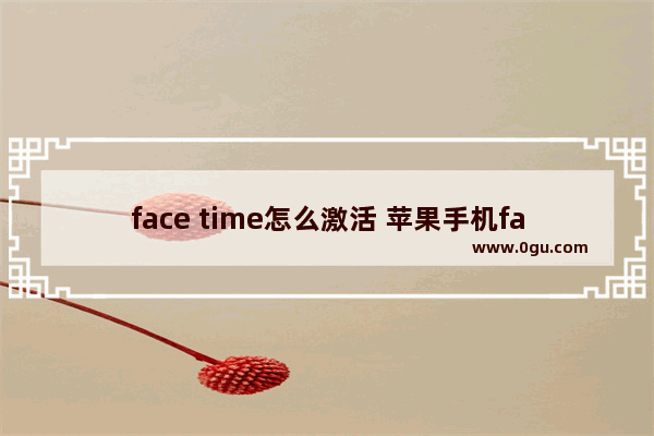 face time怎么激活 苹果手机facetime激活教程