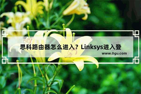 思科路由器怎么进入？Linksys进入登陆页面的方法图解