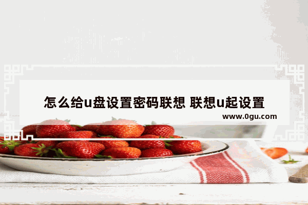 怎么给u盘设置密码联想 联想u起设置