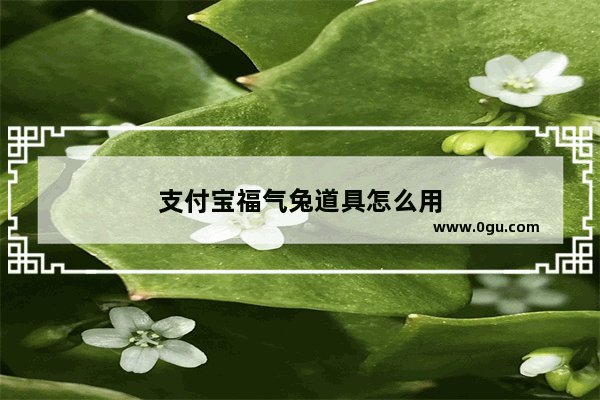 支付宝福气兔道具怎么用