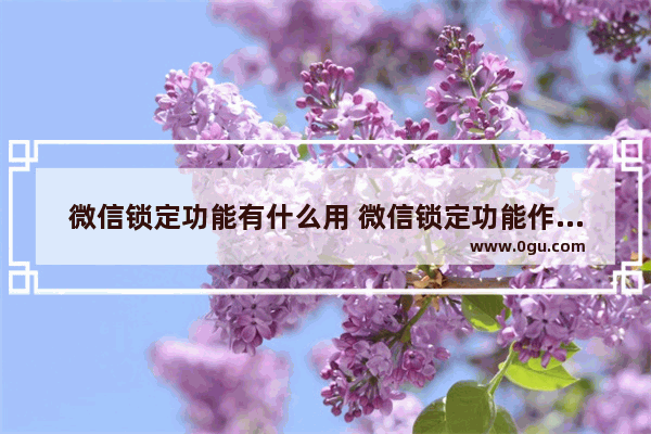 微信锁定功能有什么用 微信锁定功能作用解析