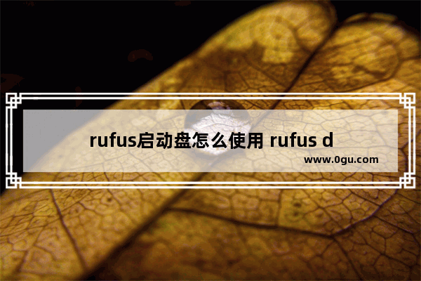 rufus启动盘怎么使用 rufus dos启动盘