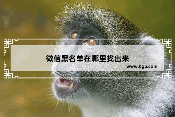 微信黑名单在哪里找出来