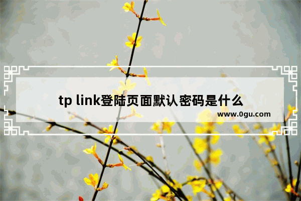 tp link登陆页面默认密码是什么