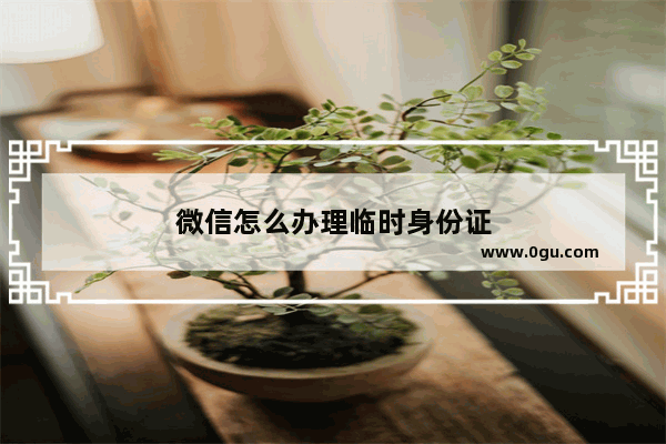 微信怎么办理临时身份证
