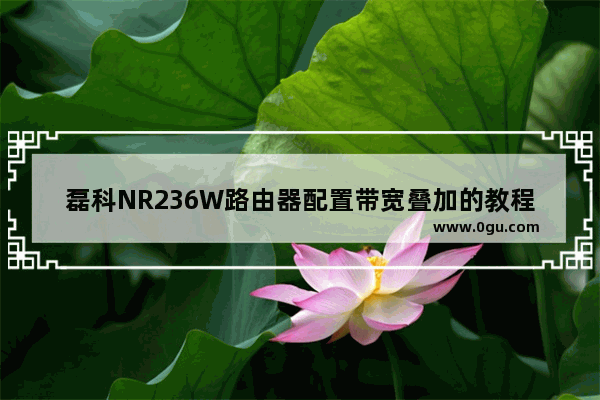 磊科NR236W路由器配置带宽叠加的教程