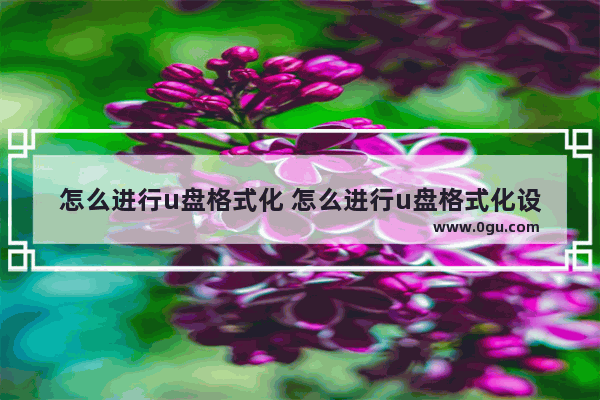 怎么进行u盘格式化 怎么进行u盘格式化设置