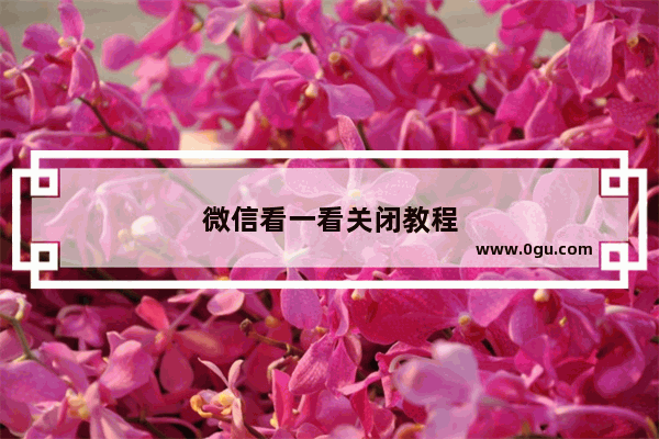 微信看一看关闭教程