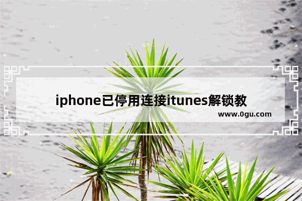 iphone已停用连接itunes解锁教程 iPhone，ipad被停用处理方法