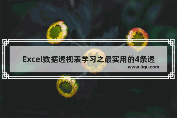 Excel数据透视表学习之最实用的4条透视表偏方 