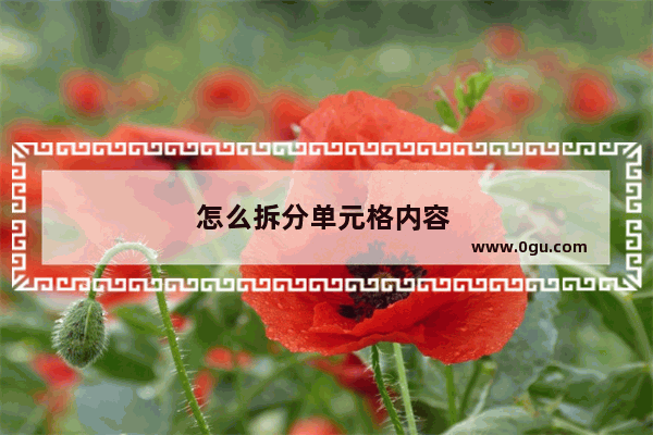 怎么拆分单元格内容 
