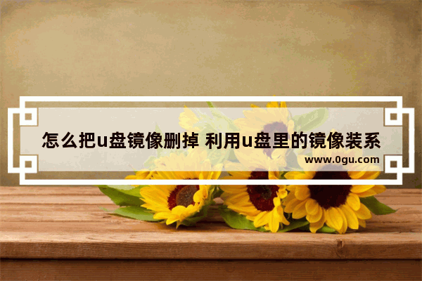 怎么把u盘镜像删掉 利用u盘里的镜像装系统操作步骤