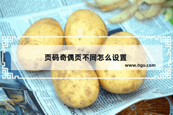 页码奇偶页不同怎么设置 